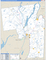 Glens Falls Metro Area Wall Map Basic Style 2026